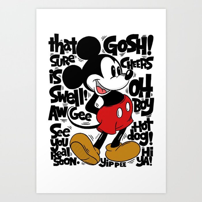 "Oh Boy - Mickey Mouse" by Matthew Taylor Wilson Art Print