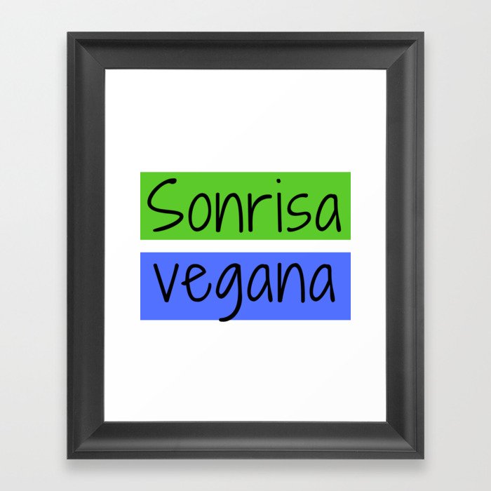 Sonrisa vegana | Vegan smile Framed Art Print