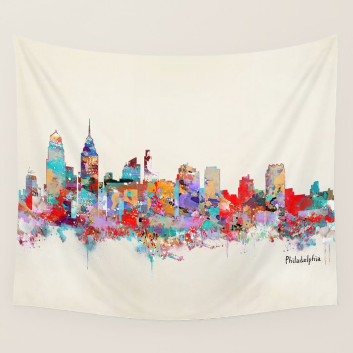 Philadelphia Pennsylvania skyline Wall Tapestry by bri.buckley Society6