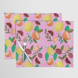 Lemon print - Pink Placemat