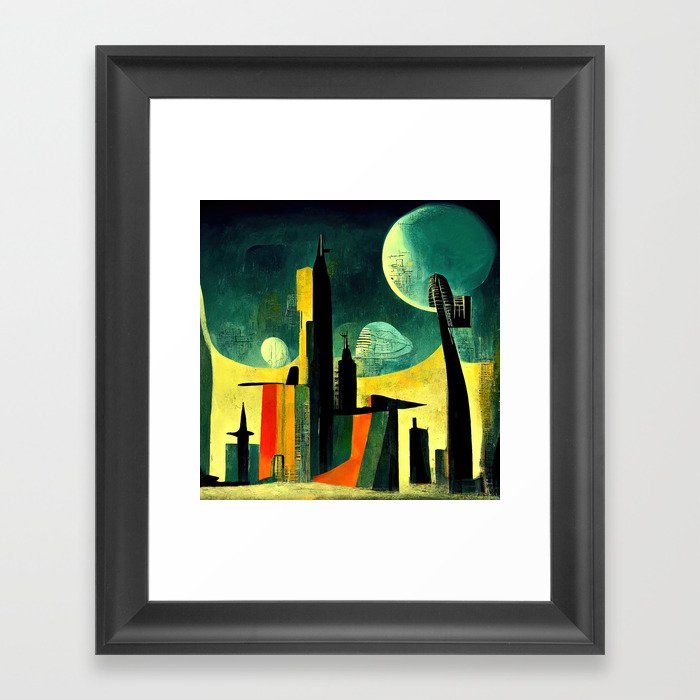Abstract Futuristic Cityscape Framed Art Print