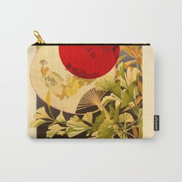 Japanese Ginkgo Hand Fan Vintage Illustration Carry-All Pouch