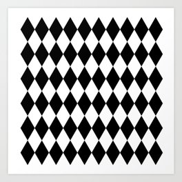Black and White Rhombus Art Print