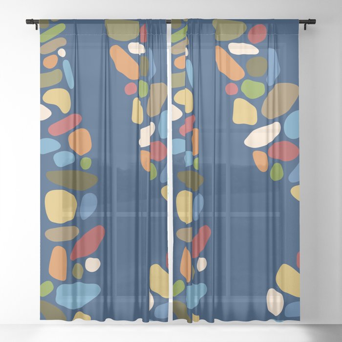 Color stones path collection 1 Sheer Curtain