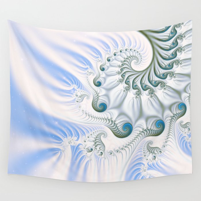 Winter Snowy Spiral  Wall Tapestry
