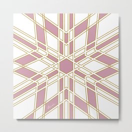 Geometric in gold and pink Metal Print