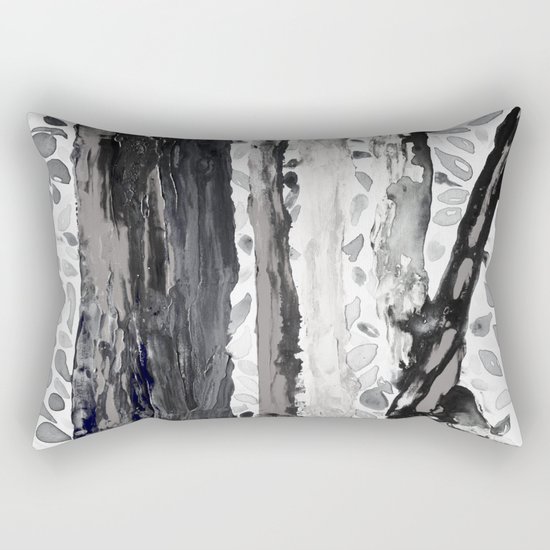 Rainbow Eucalyptus Graffiti artist tree from shedding bark South Pacific Black and White Night Rectangular Pillow