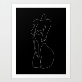 Nips and Hips in black / Explicit Design drawing of naked woman Art Print