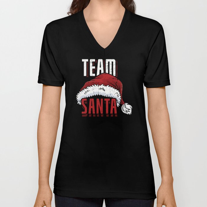 December 2021 Snow Winter Team Santa Christmas V Neck T Shirt