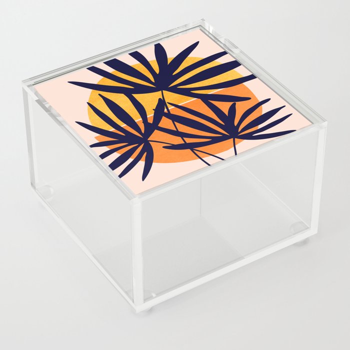 Tropical Retro Sunset Acrylic Box