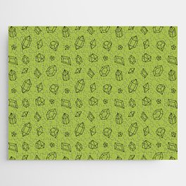 Light Green and Black Gems Pattern Jigsaw Puzzle