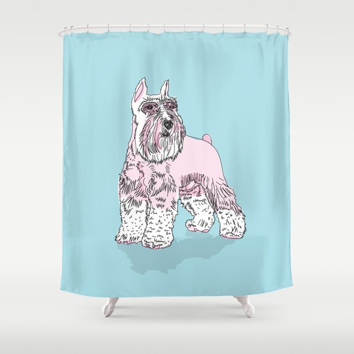 Schnauzer pink Shower Curtain