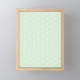 Geometric Hive Mind Pattern - Light Green #395 Framed Mini Art Print