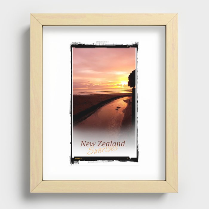 New Zealand sunrise Recessed Framed Print