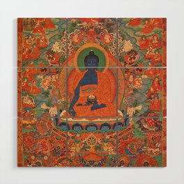 Tibetan Buddhist Amithaba Medicine Buddha Wood Wall Art