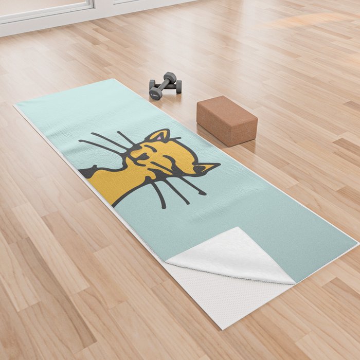 Cute cat sitting Yoga Towel