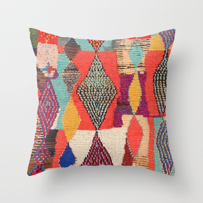 Moroccan rug pattern animal abstract modern Throw Pillow