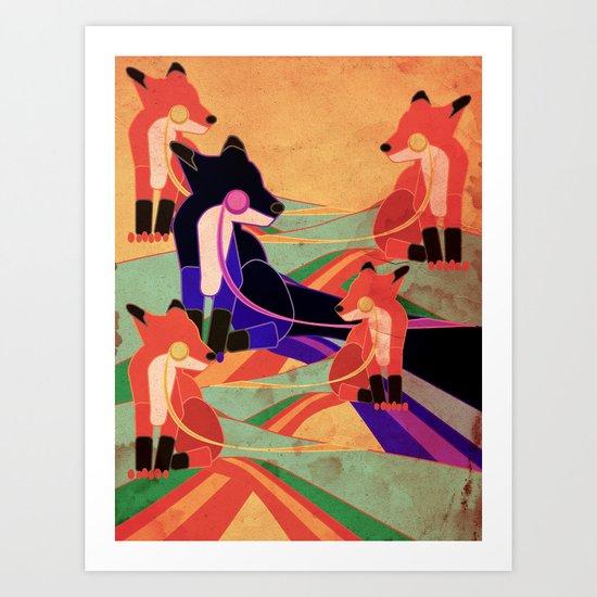 One Fox Two Fox Art Print