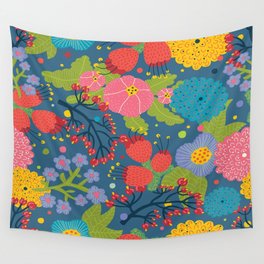 Color Flowers Wall Tapestry
