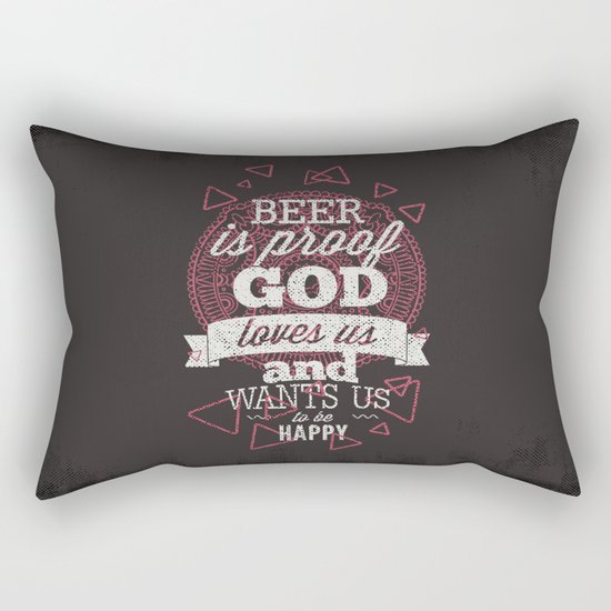 Beer is proof- Typography Rectangular Pillow