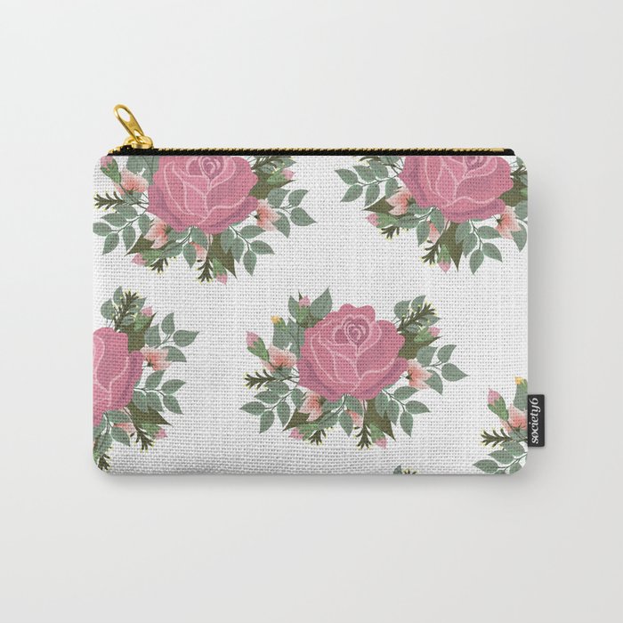 Vintage Flowers Carry-All Pouch
