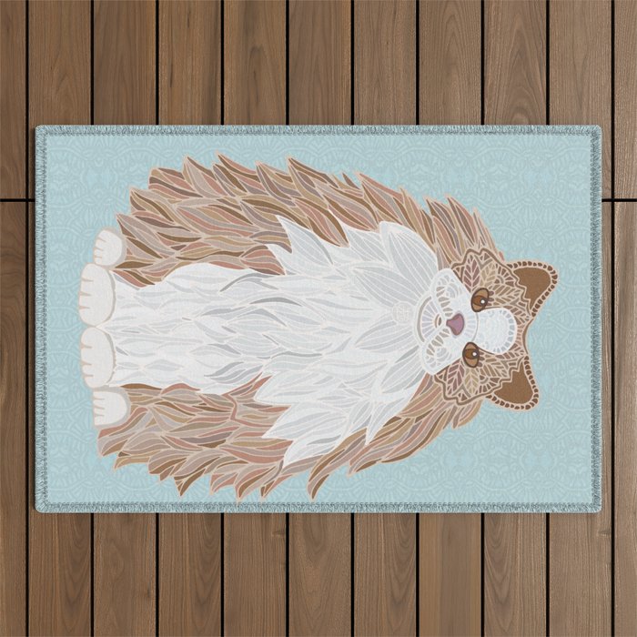 Orange Ragdoll Outdoor Rug