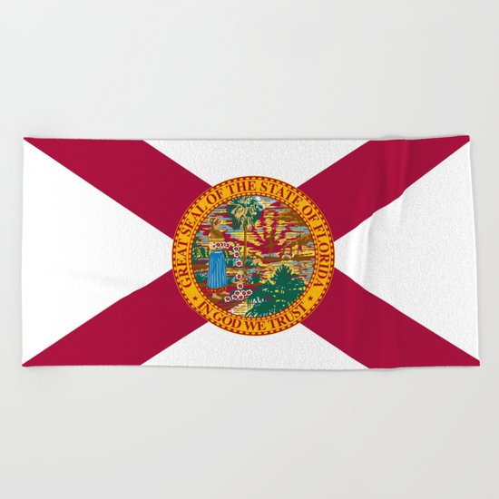 Florida State Flag Beach Towel By Homestead Society6
