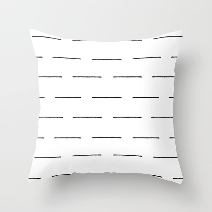 Lines in Black and White Throw Pillow 