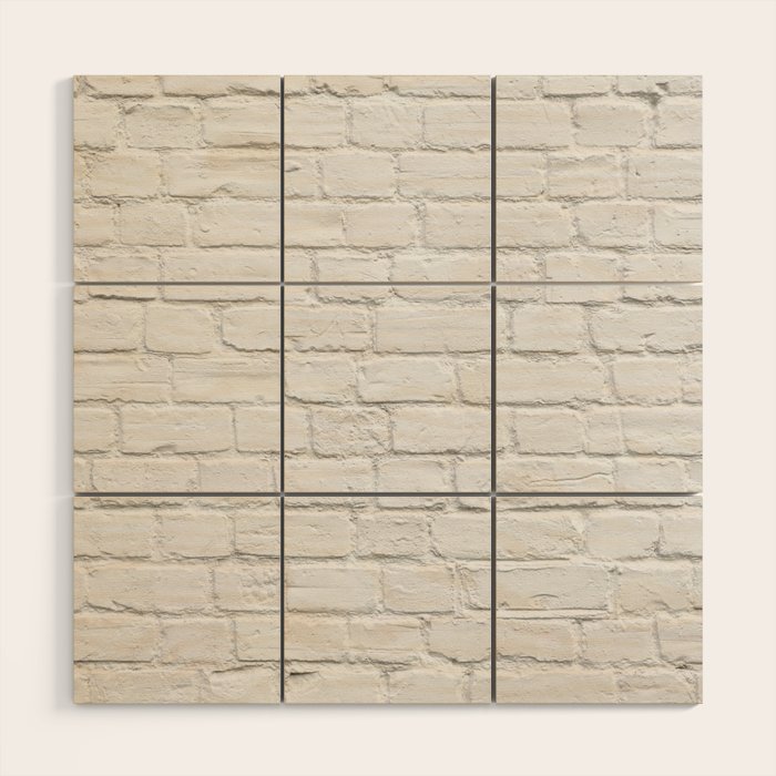 White Brick Wall Wood Art By Patternmaker