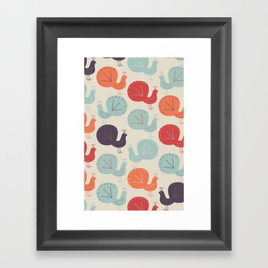 Peacock Pattern Framed Art Print