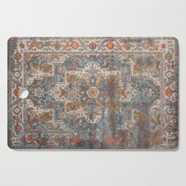 Oriental vintage carpet - orange, grey and blue Cutting Board