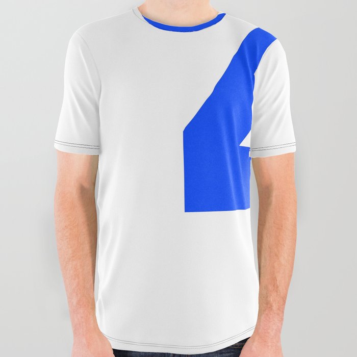 Number 4 (Blue & White) All Over Graphic Tee