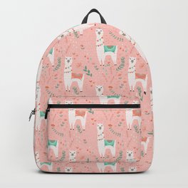 Lovely Llama on Pink Backpack