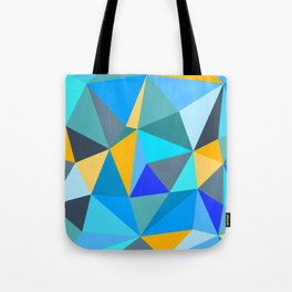 Eome - Colorful Geometric Triangle Art Design Pattern in Blue Tote Bag