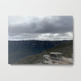 Lincoln’s rock, Blue Mountains, NSW Metal Print | Katoomba, Nationalparks, Winter, 3Sisters, Rocks, Nsw, Yellow, Grey, Lookout, Sunset 