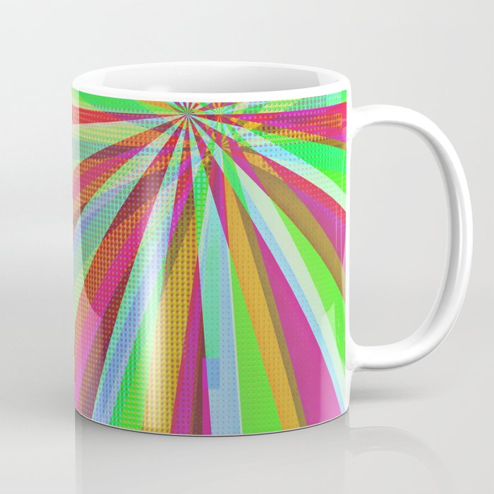 Green pink pop art rays Coffee Mug