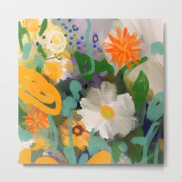 floral spring abstract painting Metal Print