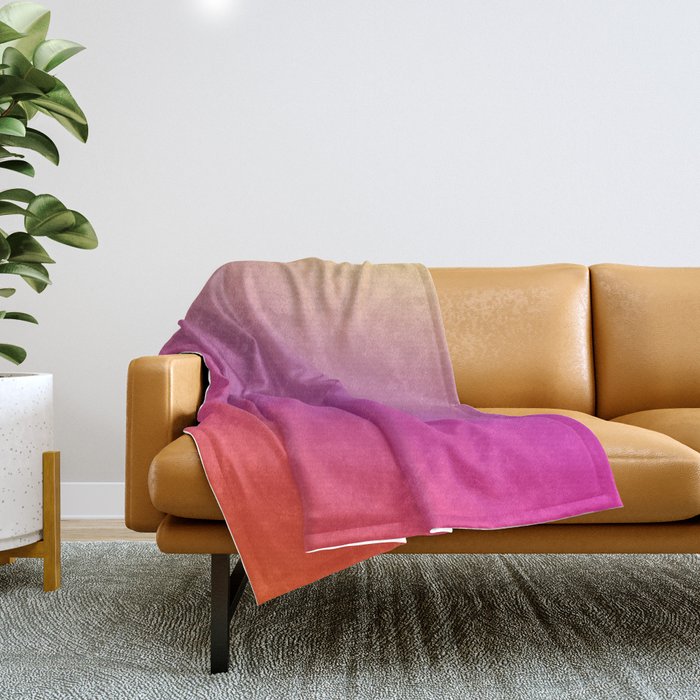 Colorful gradient cosmic mood with yellow, purple and orange Throw Blanket