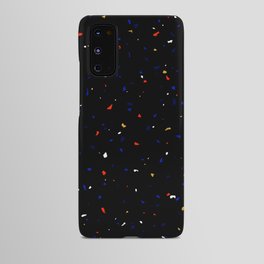 Terrazzo memphis jesmonite dark black and colors red blue white gold Android Case