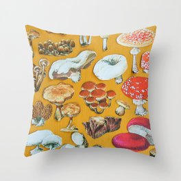 Mushrooms Throw Pillow