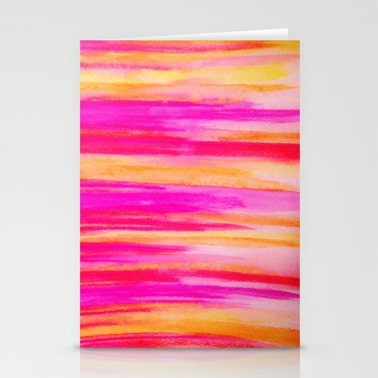 Welcome to Funky Town - Disco Inferno Dance Party Bold Rainbow Stripes Abstract Watercolor Painting Stationery Cards
