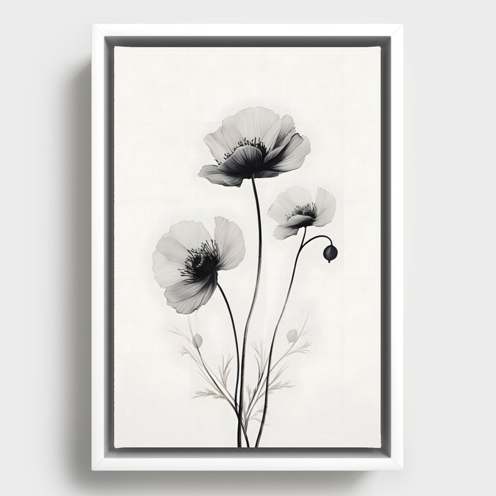 Flowers-minimalist Framed Canvas