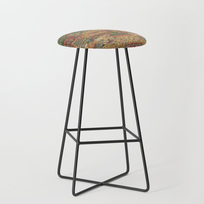 Japanese Taima Mandala Buddhist Art Bar Stool