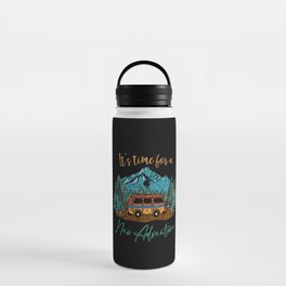 Camping RV Mountains Graphic Design Water Bottle