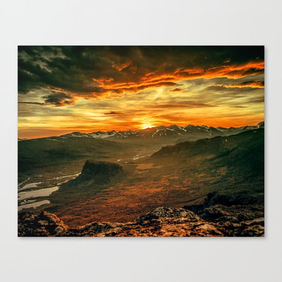 Mountains Ablaze Canvas Print