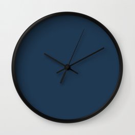 Best Seller Pratt and Lambert 2019 Noir Dark Blue 24-16 Solid Color - Single Shade Hue Wall Clock