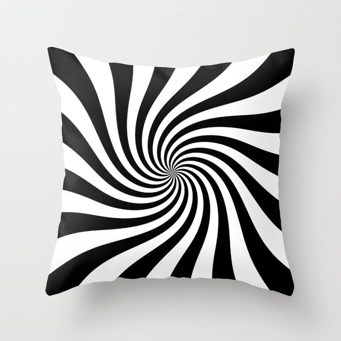 Swirl (Black/White) Throw Pillow