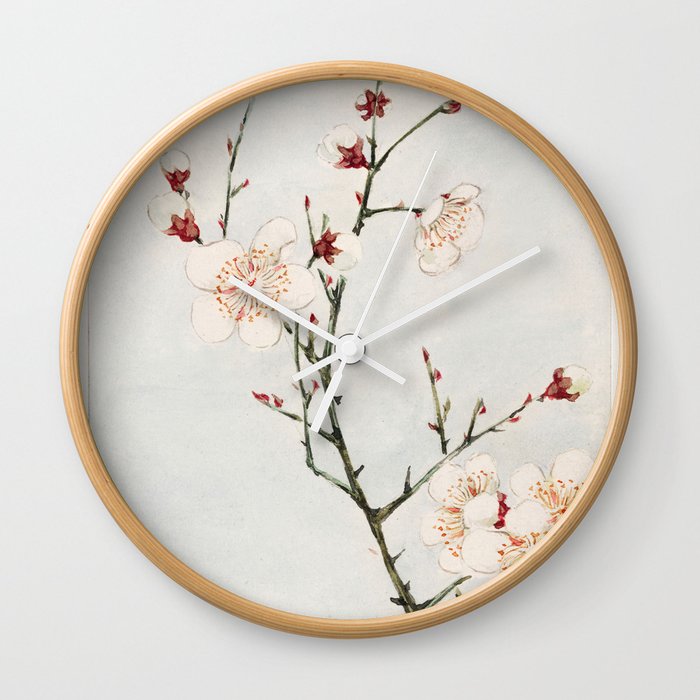 Plum Branches With Blossoms Wall Clock
