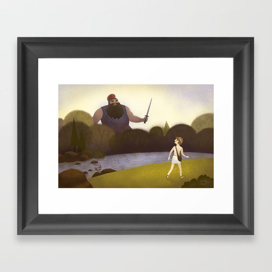 David Faces Goliath (By Emily Dove) Framed Art Print