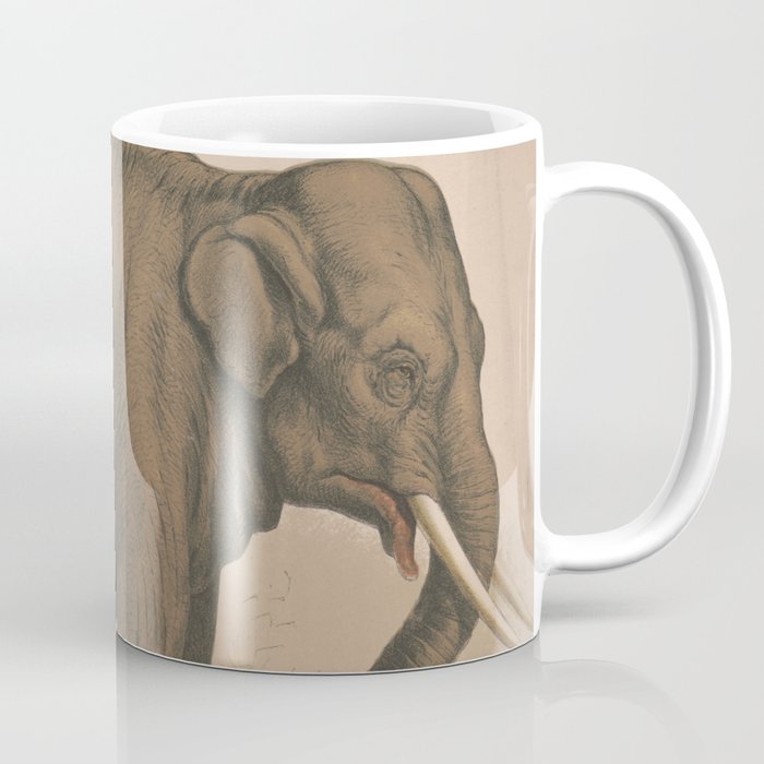 Vintage Elephant Illustration (1874) Coffee Mug
